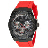 Guess Legacy Black Dial Red Silicone Strap Watch for Men - W1049G6 Buy Now By Guess