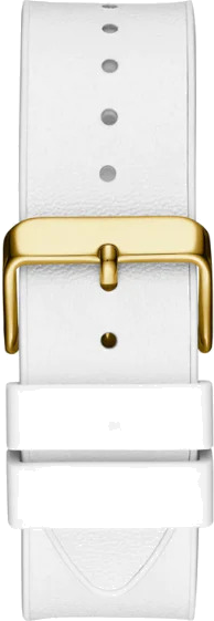 Guess Baguette Crystals Gold Dial White Silicone Strap Watch For Men - GW0208G3 Buy Now By Guess