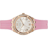 Guess Cosmo Diamonds Silver Dial Pink Silicone Strap Watch for Women - GW0034L3 Buy Now By Guess