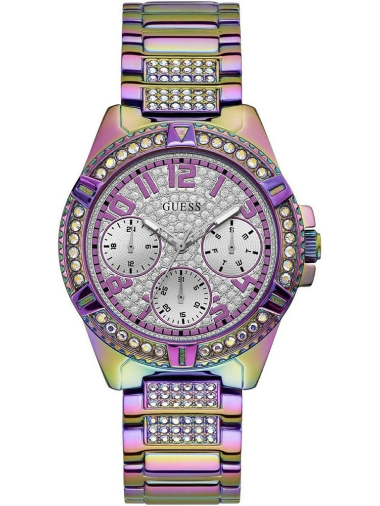 Guess Lady Frontier Diamonds Silver Dial Multicolor Steel Strap Watch for Women - GW0044L1 Buy Now By Guess