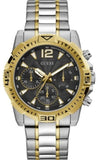 Guess Commander Chronograph Black Dial Two Tone Steel Strap Watch for Men - GW0056G4 Buy Now By Guess