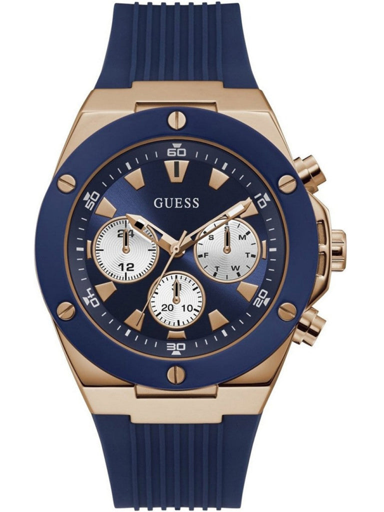 Guess Poseidon Blue Dial Blue Rubber Strap Watch for Men - GW0057G2 Buy Now By Guess