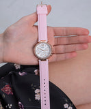 Guess Solstice Diamonds White Dial Pink Rubber Strap Watch For Women - GW0113L4 Buy Now By Guess