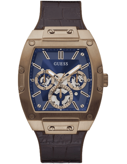 Guess Phoenix Multifunction Blue Dial Brown Leather Strap Watch for Men - GW0202G2 Buy Now By Guess