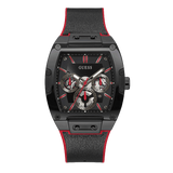 Guess Phoenix Multifunction Black Dial Black & Red Rubber Strap Watch for Men - GW0202G7 Buy Now By Guess