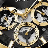 Guess Edge Chronograph Black Dial Gold Steel Strap Watch For Men - GW0539G2 Buy Now By Guess