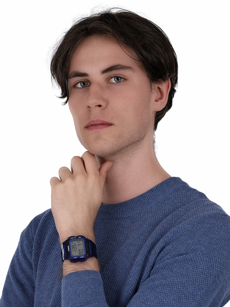 Guess Stealth Blue Dial Blue Rubber Strap Watch for Men - GW0270G3 Buy Now By Guess