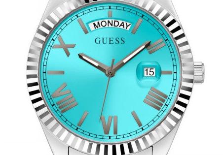 Guess Luna Quartz Blue Dial Silver Steel Strap Watch For Women - GW0308L4 Buy Now By Guess