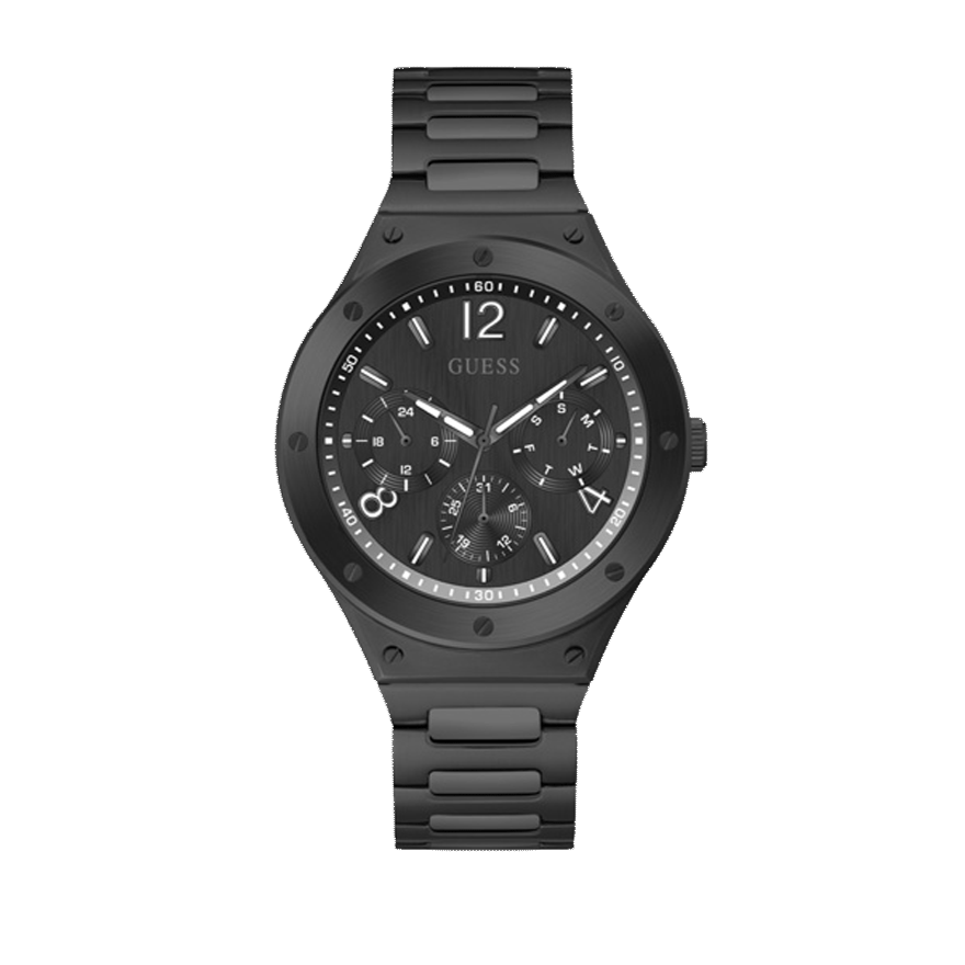 Guess Scope Multifunction Black Dial Black Steel Strap Watch for Men - GW0454G3 Buy Now By Guess