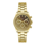 Guess Sol Chronograph Gold Dial Gold Steel Strap Watch For Women - GW0483L2 Buy Now By Guess