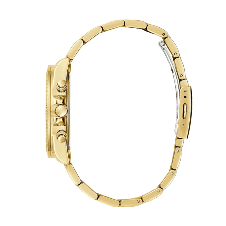 Guess Confetti Chronograph Rainbow Dial Gold Steel Strap Watch For Women - GW0483L4 Buy Now By Guess