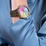 Guess Confetti Multifunction Multicolor Dial Rose Gold Steel Strap Watch For Women - GW0483L3 Buy Now By Guess