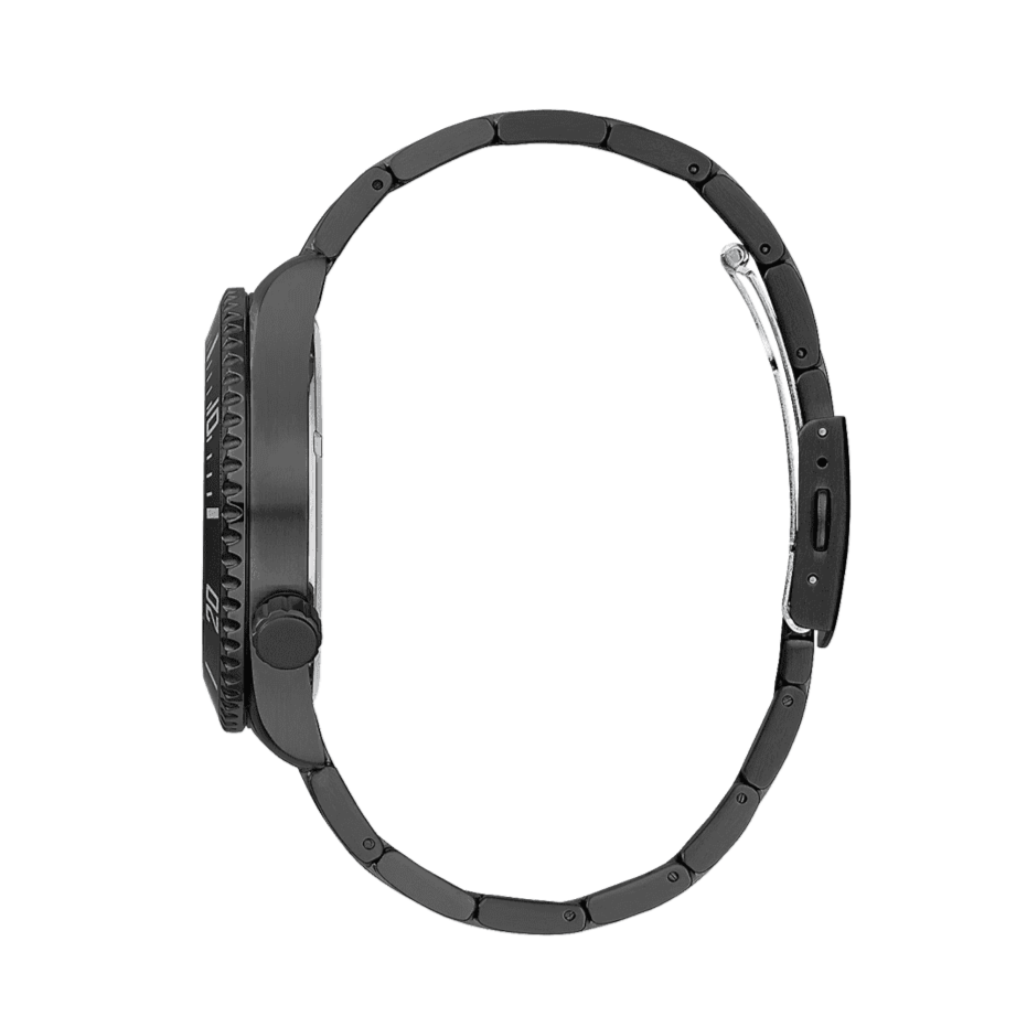 Guess Axel Multifunction Black Dial Black Steel Strap Watch For Men - GW0488G3 Buy Now By Guess