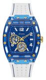 Guess Phoenix Multifunction Blue Dial White Rubber Strap Watch for Men - GW0499G6 Buy Now By Guess