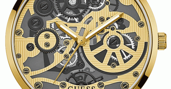 Guess Gadget Gold Dial Gold Mesh Bracelet Watch for Men - GW0538G2 Buy Now By Guess