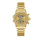 Guess Fusion Chronograph Gold Dial Gold Steel Strap Watch for Women - GW0552L2 Buy Now By Guess
