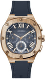 Guess Headline Multifunction Quartz Blue Dial Blue Silicone Strap Watch For Men - GW0571G2 Buy Now By Guess