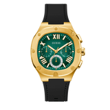 Guess Headliner Multifunction Green Dial Black Silicone Strap Watch For Men - GW0571G3 Buy Now By Guess