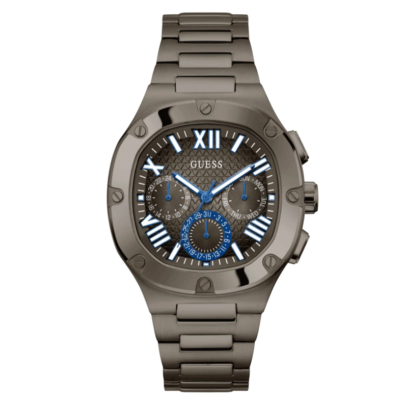 Guess Headliner Quartz Black Dial Grey Steel Strap Watch For Men - GW0572G5 Buy Now By Guess