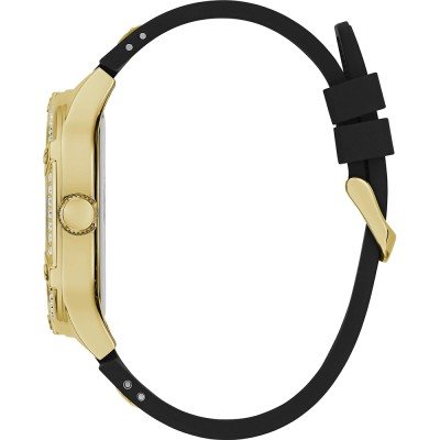 Guess Asteria Multifunction Gold Dial Black Rubber Strap Watch For Women - GW0620L2 Buy Now By Guess