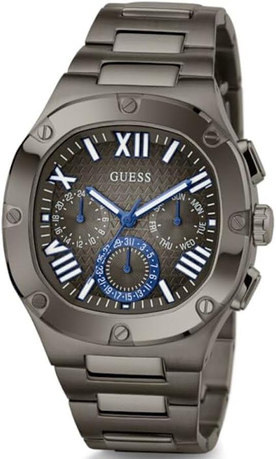 Guess Headliner Quartz Black Dial Grey Steel Strap Watch For Men - GW0572G5 Buy Now By Guess