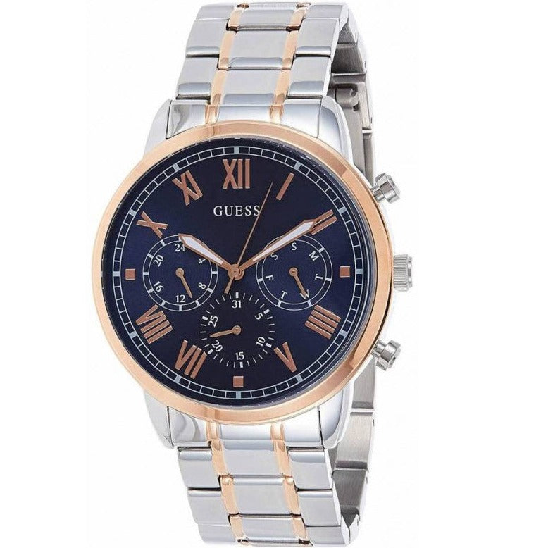 Guess Hendrix Chronograph Blue Dial Two Tone Steel Strap Watch for Men - W1309G4 Buy Now By Guess