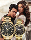 Guess BFF Multifunction Black Dial Gold Steel Strap Watch for Women - W0231L3 Buy Now By Guess