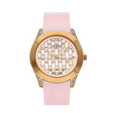 Guess Clarity Gold Dial Pink Silicone Strap Watch for Women - GW0109L2 Buy Now By Guess