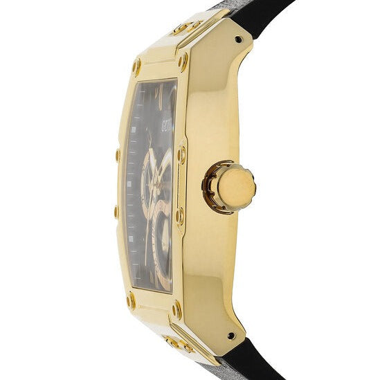 Guess Phoenix Multifunction Black Dial Black Leather Strap Watch for Men - GW0202G1 Buy Now By Guess