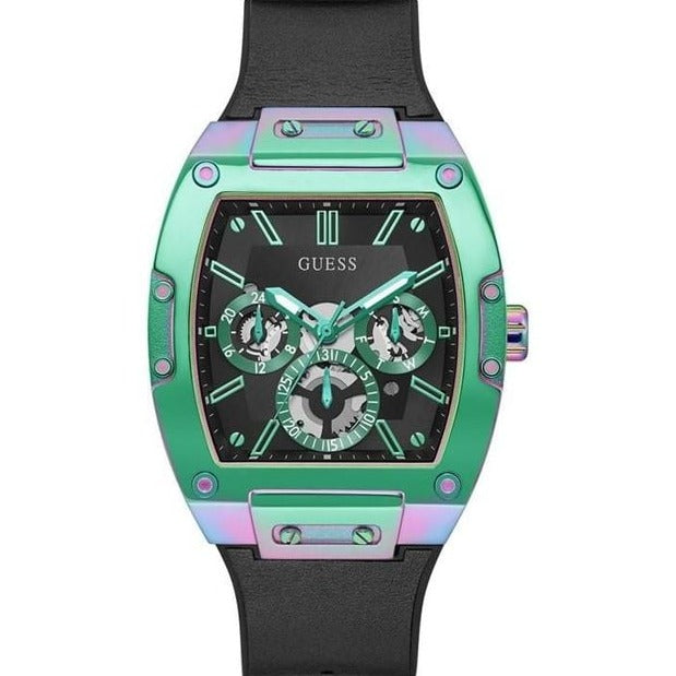 Guess Phoenix Multifunction Black Dial Black Rubber Strap Watch for Men - GW0202G5 Buy Now By Guess