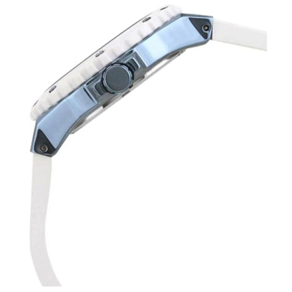 Guess Overdrive Chronograph White Dial White Rubber Strap Watch for Women - W0149L6 Buy Now By Guess