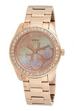 Guess G Twist Diamonds Rose Gold Dial Rose Gold Steel Strap Watch For Women - W1201L3 Buy Now By Guess