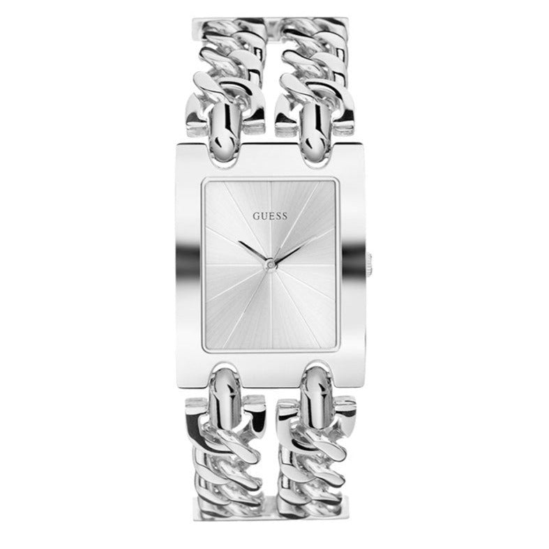 Guess Mod Heavy Metal Silver Dial Silver Steel Strap Watch For Women - W1117L1 Buy Now By Guess