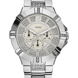 Guess Vista Diamonds Silver Dial Silver Steel Strap Watch for Women - W12080L1 Buy Now By Guess