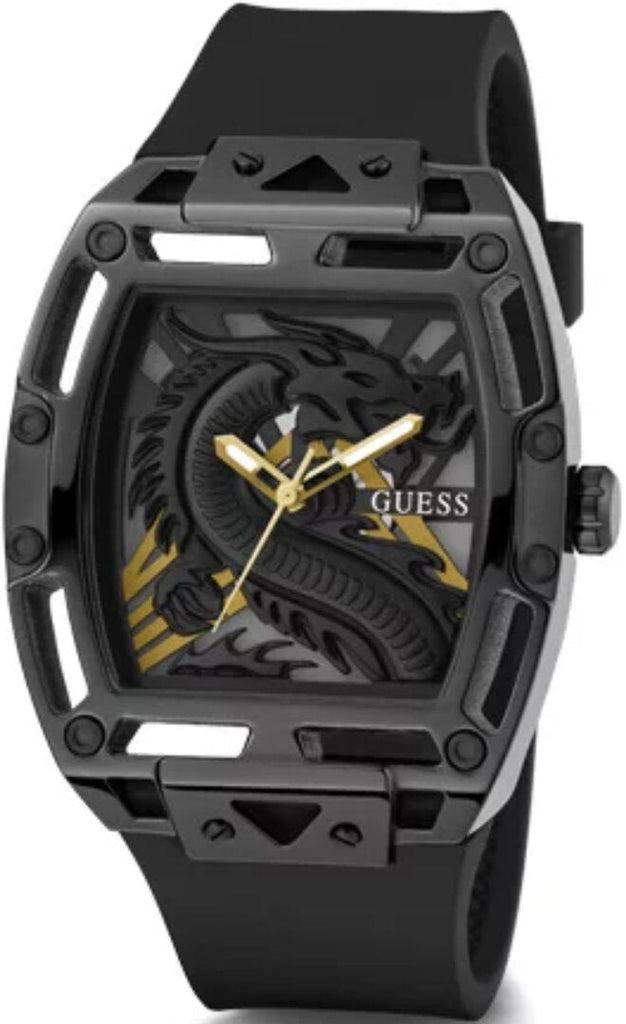 Guess Legend Analog Black Dial Black Rubber Strap Watch For Men - GW0648G1 Buy Now By Guess