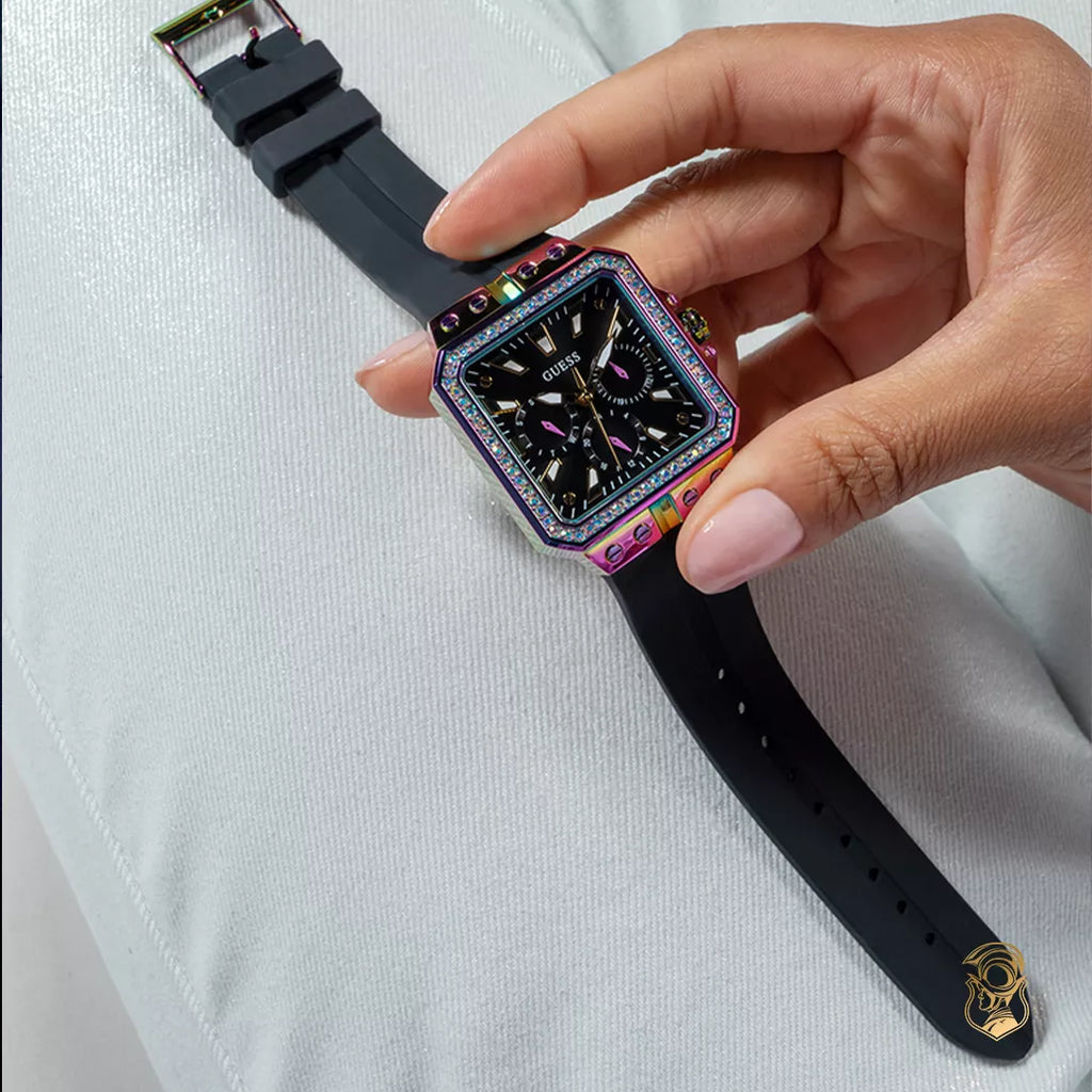 Guess Libra Black Dial Black Silicone Strap Watch For Women - GW0618L3 Buy Now By Guess