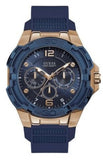 Guess Genesis Quartz Blue Dial Blue Silicone Strap Watch For Men - W1254G3 Buy Now By Guess