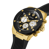 Guess Poseidon Chronograph Black Dial Black Rubber Strap Watch for Men - GW0057G1 Buy Now By Guess