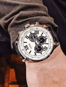 Guess Chronograph Quartz White Dial Brown Leather Strap Watch For Men - W0380G1 Buy Now By Guess