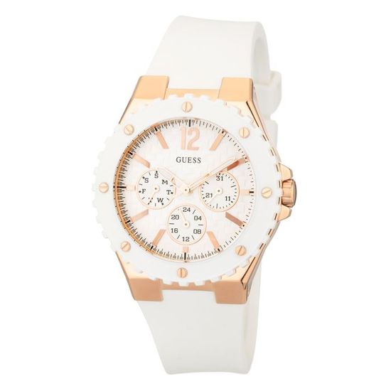 Guess Overdrive Analog White Dial White Rubber Strap Watch for Women - W10614L2 Buy Now By Guess