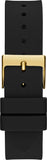 Guess Queen Quartz Gold Dial Black Silicone Strap Watch For Women - GW0536L3 Buy Now By Guess