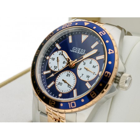 Guess Odyssey Blue Dial Two Tone Steel Strap Watch For Men - W1107G3 Buy Now By Guess