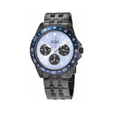 Guess Odyssey Quartz Blue Dial Gunmetal Steel Strap Watch For Men - W1107G5 Buy Now By Guess