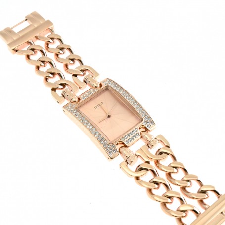Guess Mod Heavy Metal Diamonds Rose Gold Dial Rose Gold Steel Strap Watch for Women - W0072L3 Buy Now By Guess
