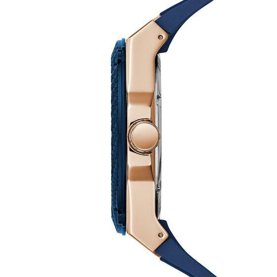 Guess Legacy Chronograph Blue Dial Blue Rubber Strap Watch For Men - W1049G9 Buy Now By Guess