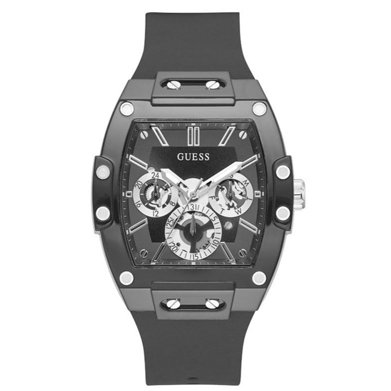 Guess Phoenix Multifunction Black Dial Black Rubber Strap Watch for Men - GW0203G3 Buy Now By Guess