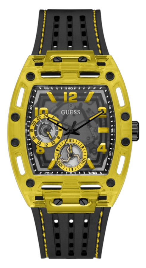 Guess Phoenix Chronograph Black Dial Black Rubber Strap Watch for Men - GW0499G2 Buy Now By Guess