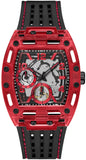 Guess Phoenix Multifunction Analog Red Dial Black Silicone Strap Watch For Men - GW0499G4 Buy Now By Guess
