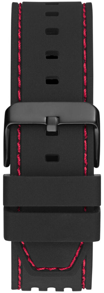 Guess Phoenix Multifunction Analog Red Dial Black Silicone Strap Watch For Men - GW0499G4 Buy Now By Guess