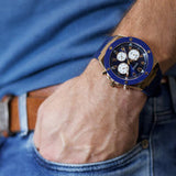 Guess Poseidon Blue Dial Blue Rubber Strap Watch for Men - GW0057G2 Buy Now By Guess